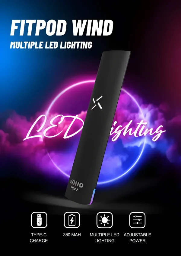 Fitpod Wind 氣流桿 一代發光主機 四檔調節 通配一代煙彈 獨特發光設計